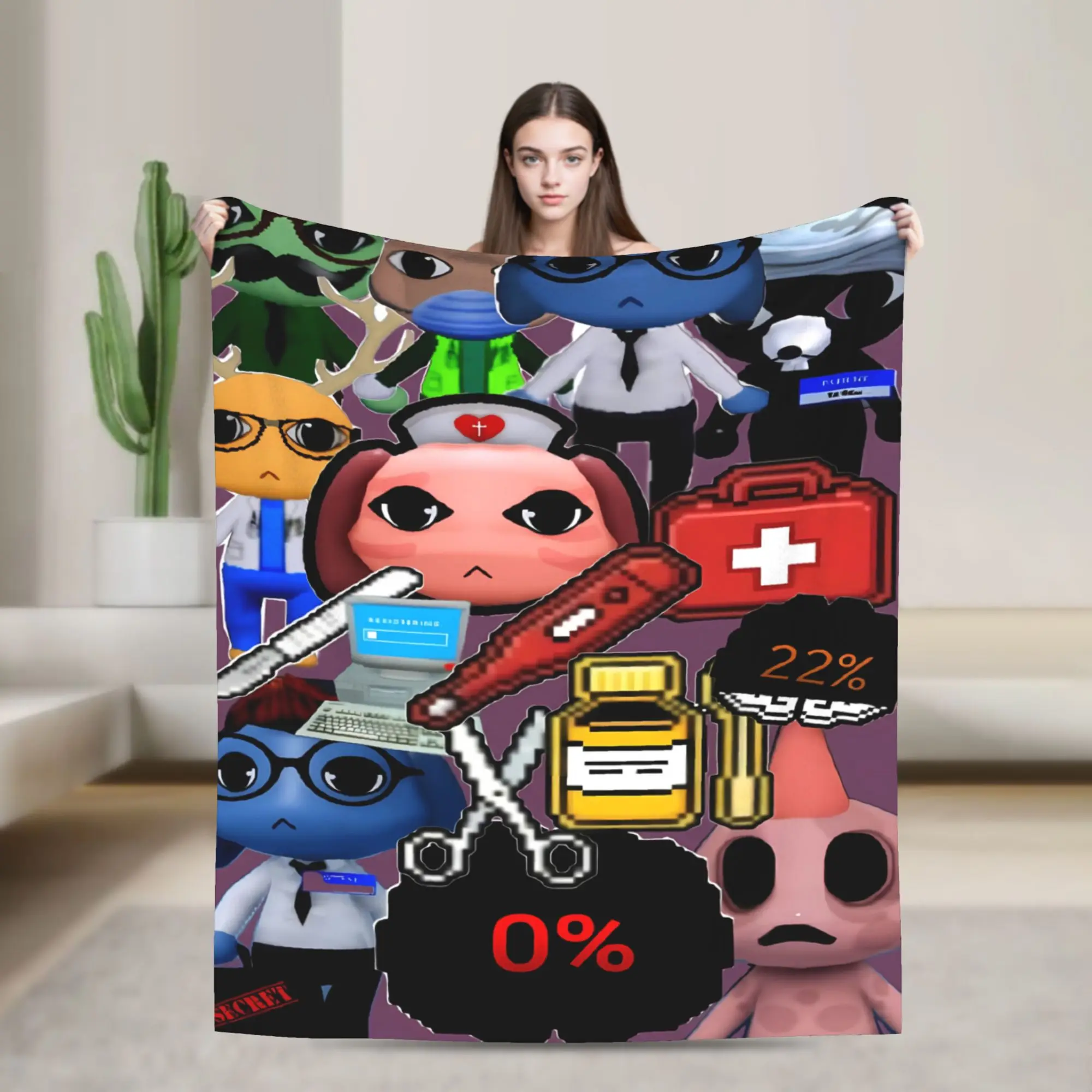 Animal Hospital Medic Crew Manga Blankets  Camping Flannel Bedding Throws For Home Decor Warm Custom Quality Bedspread Gift
