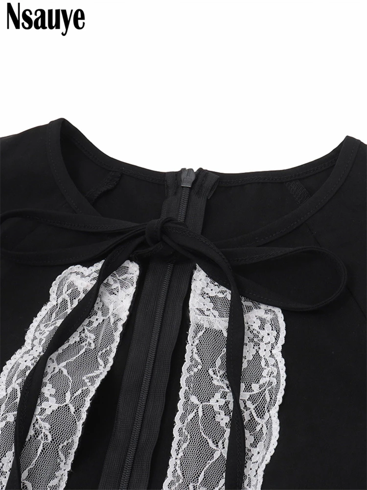 Nsauye المرأة الدانتيل يصل مثير المرقعة النادي الليلي قصيرة مساء حفلة فستان مناسبات صغيرة التفاف الجوف خارج الشتاء فساتين راقية 2025 #6