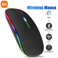 Mysz Xiaomi cicha i regulowana Rgb Dpi6400 bezprzewodowa mysz komputerowa Bluetooth ładowanie USB nadaje się do gier i biura