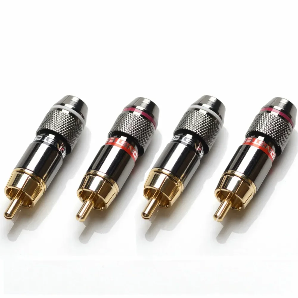 

8Pcs/lot RCA Plug Connector 6mm Male RCA Audio Cable Connector Jack Speaker Audio Adapter Kit