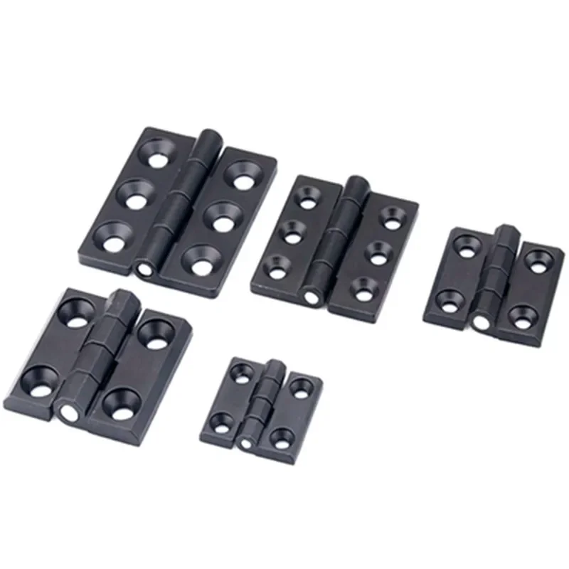 5pcs Zinc Alloy Rectangular Metal Aluminum Folding Hinge Hinges Aluminum Black Hinges for Electric Cabinet Hardware