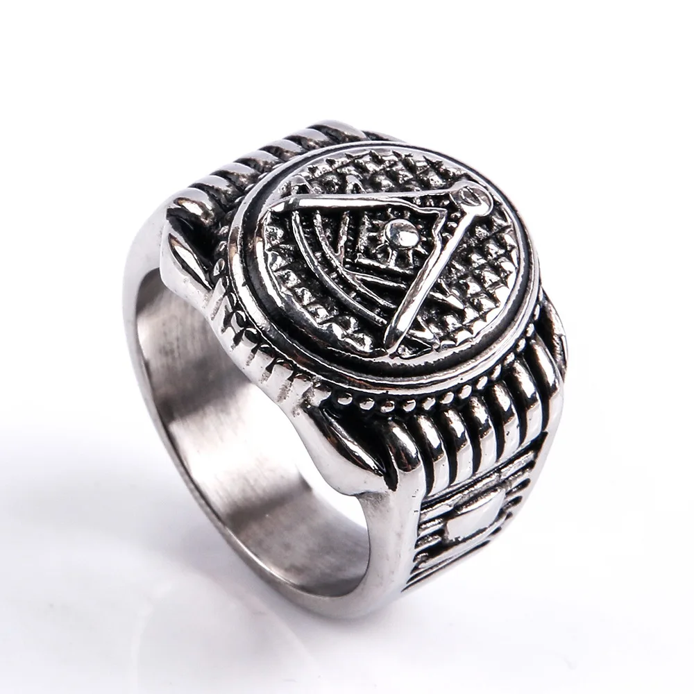 Vintage Freemasonry Accessoriesfinger Female Masonic silver color For Women Fashion Lover Rings Men Ladies Retro