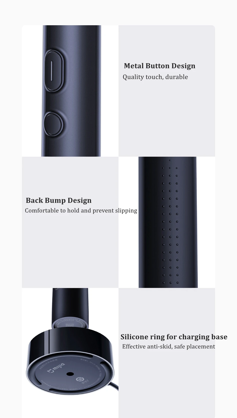 Mijia T700 Sonic Electric Toothbrush LED Display IPX7 Full Machine Waterproof Super Dense Soft Bristle Inductive Charging