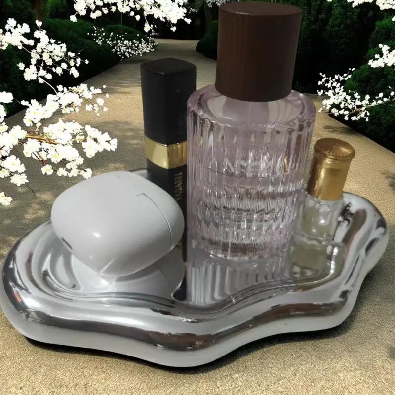 Einfaches Schmuckaufbewahrungstablett, kreative Wolkenformen, galvanisiert, Schmuck- und Ohrring-Display, Tischschale für Damen – Detail 7