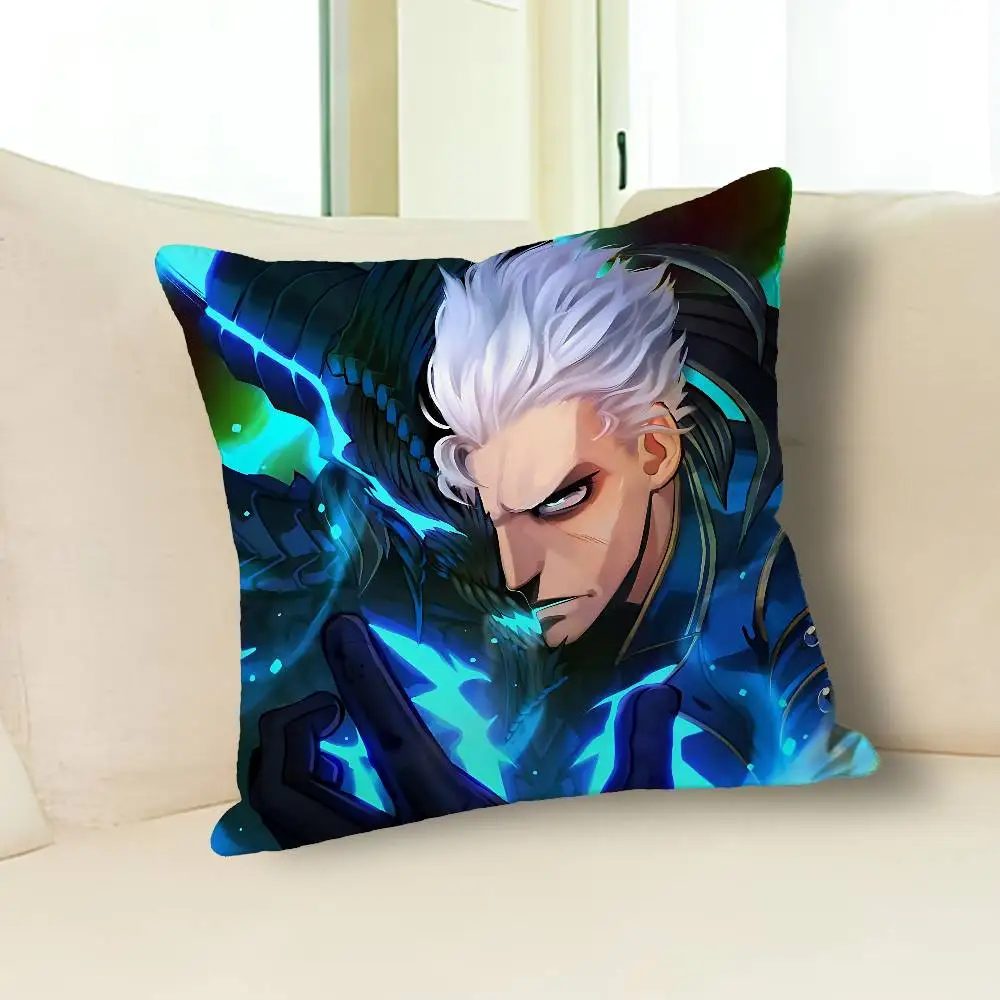 D-Devil May Cry Vergil Anime Celebrity Merchandise All-Match Printed Pillow Case Sofa Car Office Room Decoration Protector