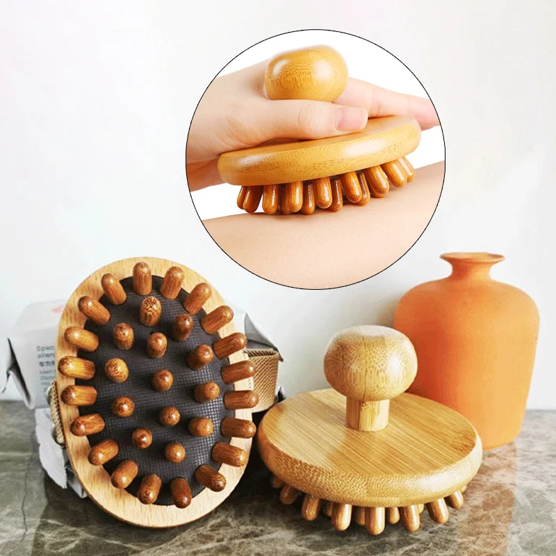 Body Anti Cellulite Brush Soothing Wooden Essential Oil Spa Air Cushion Massage Hair Comb Scalp Massage Brush Body Massager