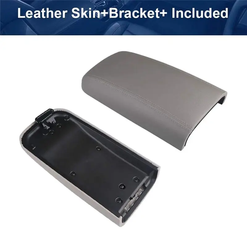 Auto PU Leather Center Console Lid Grey Armrest Cover For Trailblazer Buick Rainier Replacement 25998847 25998838-A61E