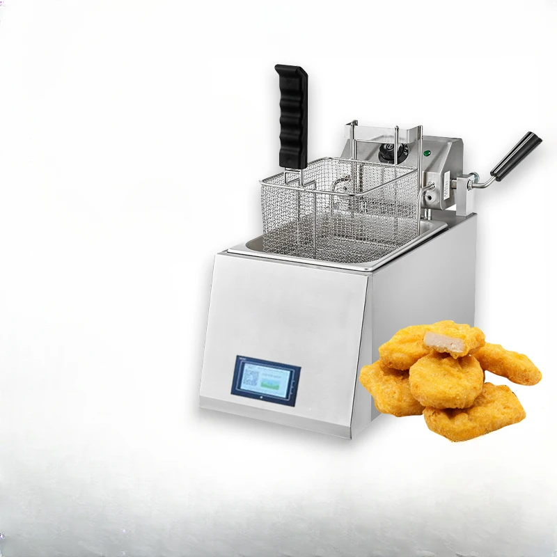 

Commercial built-in timed thickening double-cylinder constant temperature fritter machine french fries fried chicken automatic