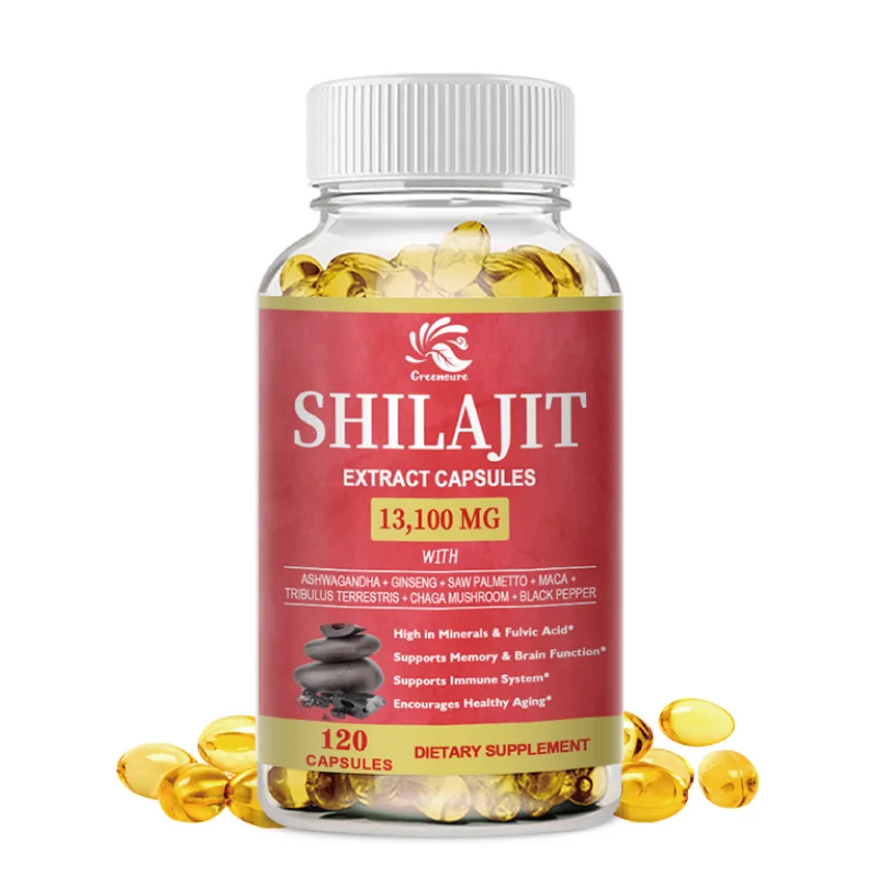 Shilajit Capsule Rich in Humic acid Fulvic Acid &Trace Minerals Complex Absorption For Sterility & Impotency