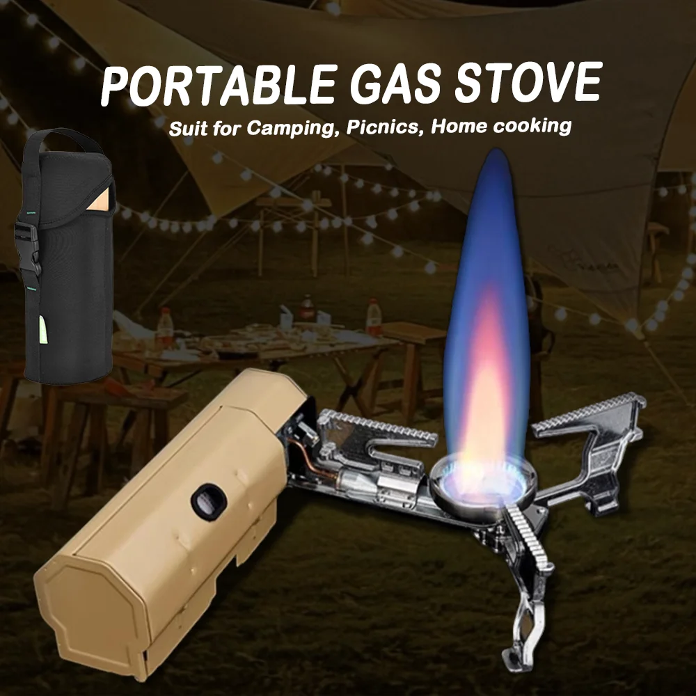 

Mini Folding Cassette Stove Portable High-fire Stove Outdoor Camping Recreational Vehicle Picnic Cookhouse Without Gas Canister