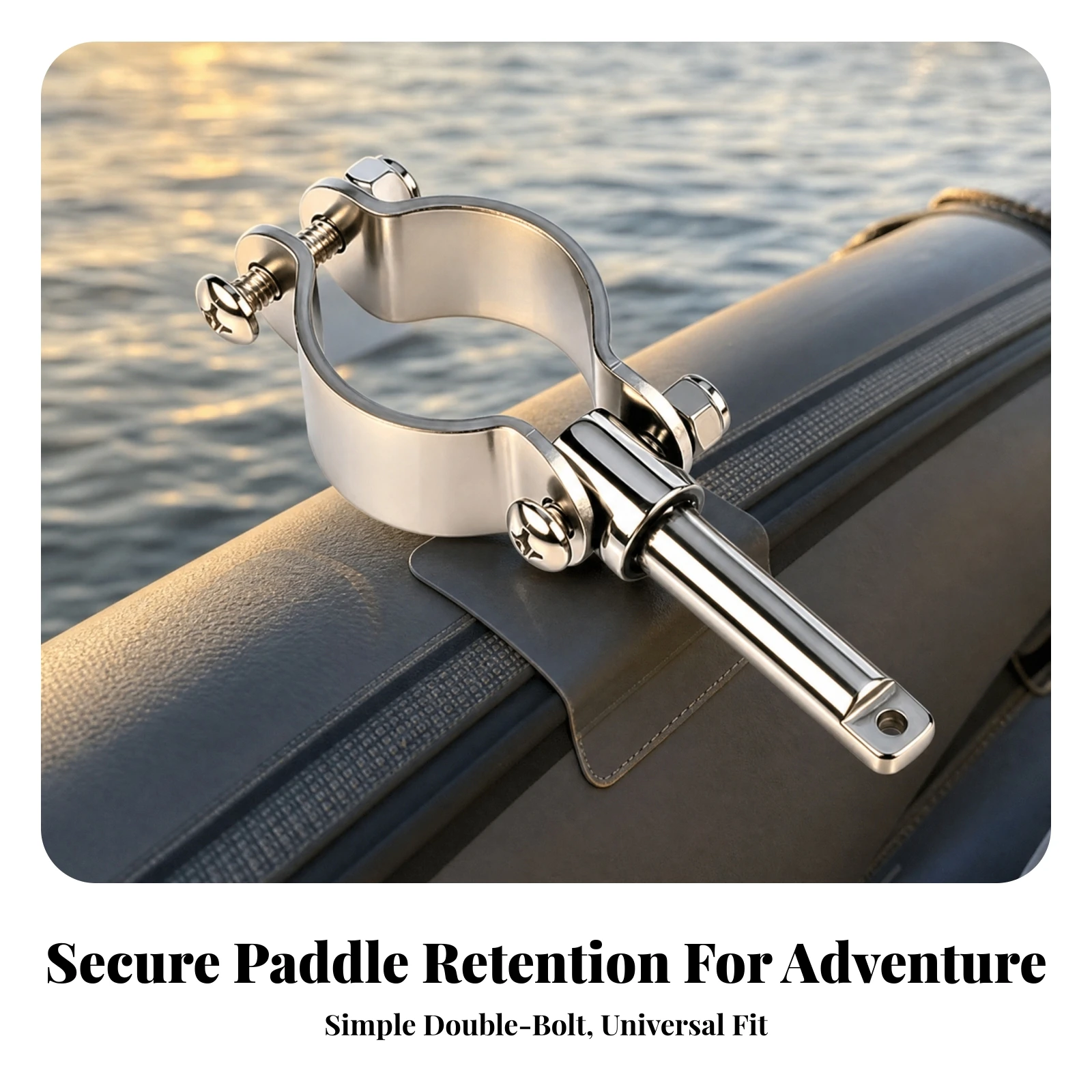 Boat Paddle Holder with Clamp Corrosion Resistant Marine Oar Holder with Mounting Bracket Paddle Rack Reinforced Hardware