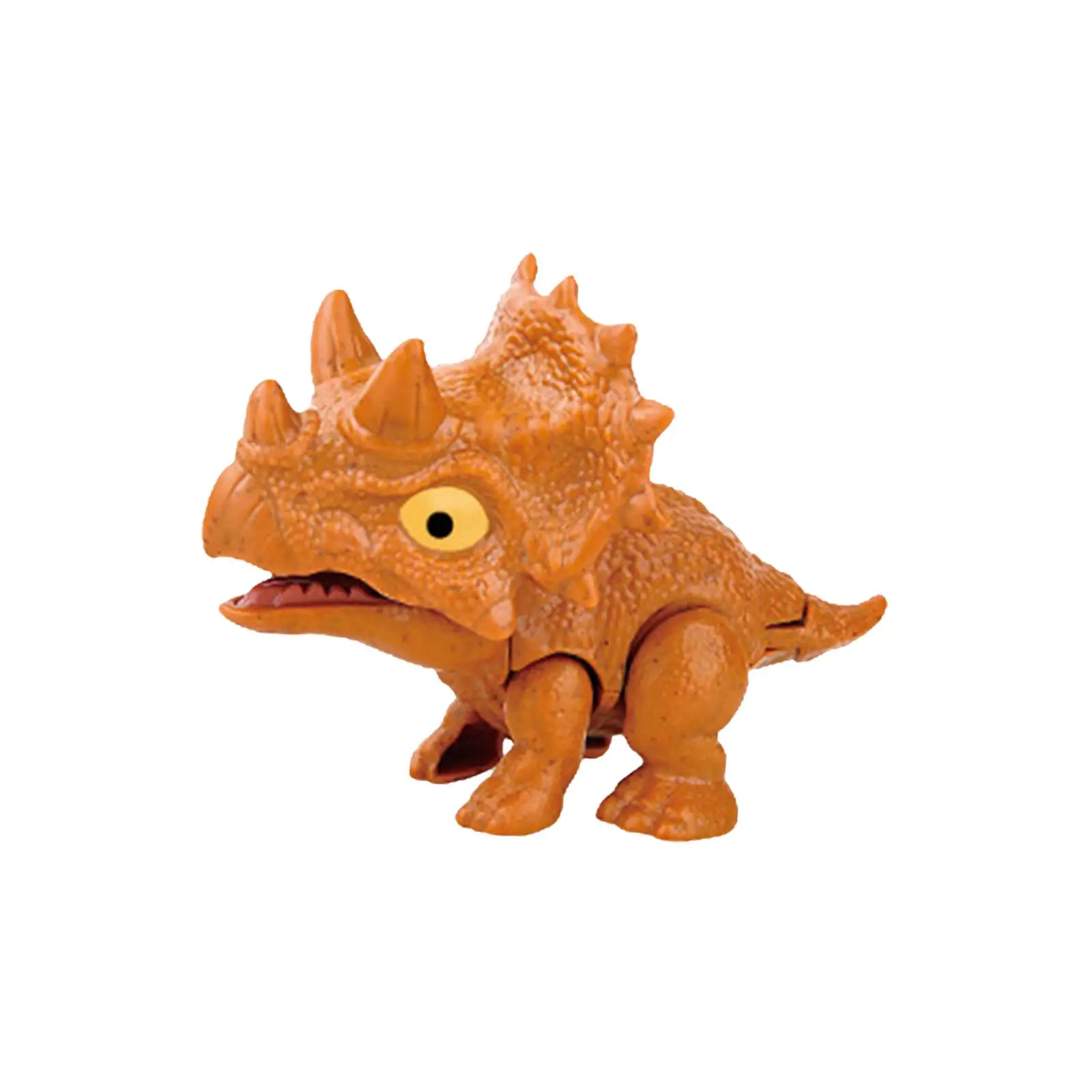 6xBiting Finger Dinosaur Toy with Flexible Joints Action Figure for Props Kids Brown Triceratops