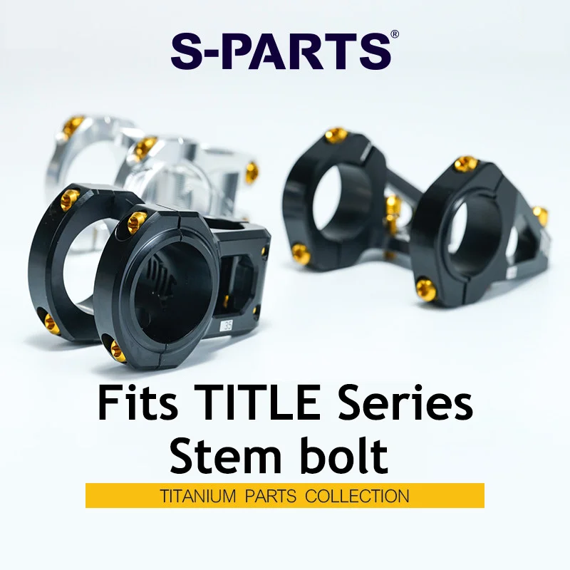 One Set S-PARTS Titanium Alloy Stem Bolt Set Fits TITLE ST1 ST2 DM1 Series Handlebar Stems Upgrade Modification Parts