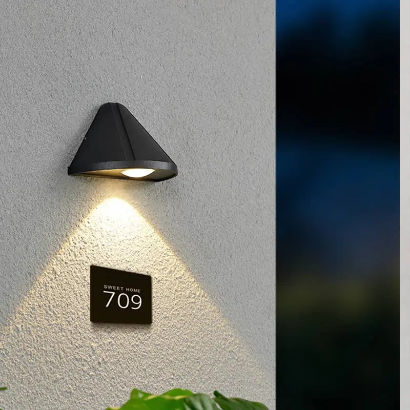 

LED Wall Light 12W Modern Style House Number Spotlight Aisle Front Door Lighting Black White Body IP65 Waterproof