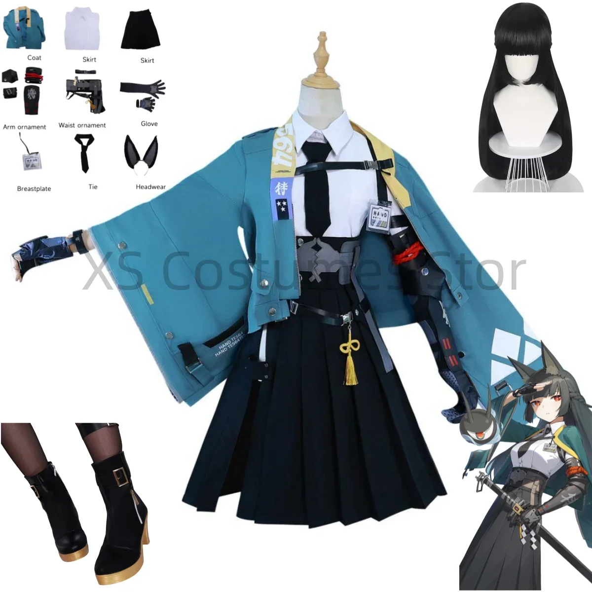 

Anime Hoshimi Miyabi Cosplay Costume Accessories Wig Shoes Zenless Zone Zero Hollow Special Operations Section 6 Prop