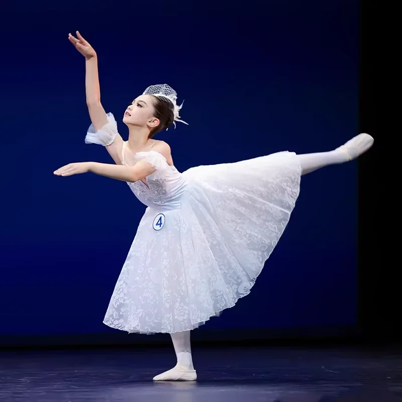 

Романтический балетный костюм Жизель для девочек, детское бархатное платье из фатина для фигурного катания, летнее платье балерины с короткими рукавами и шнуровкой