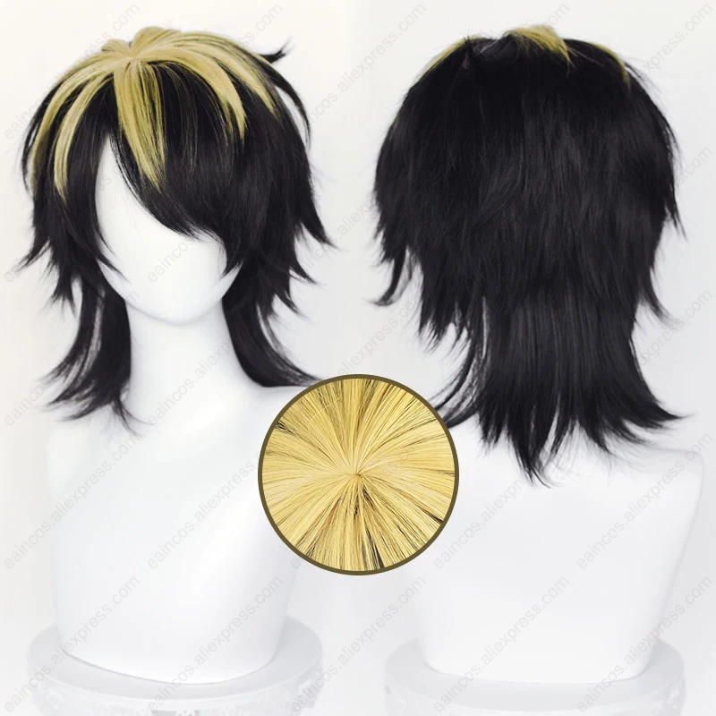 

Anime Hanemiya Kazutora Cosplay Wig 37cm Yellow Black Mixed Color Short Hair Heat Resistant Synthetic Wigs