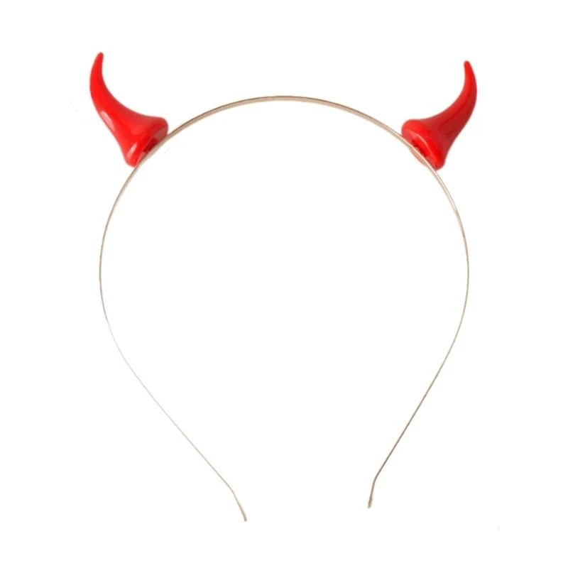 

652F Devil Horn Headband Hair Clip for Halloween Costume Hairhoop Cosplay Party Headpiece Stage Shows Dress Up Headpieces