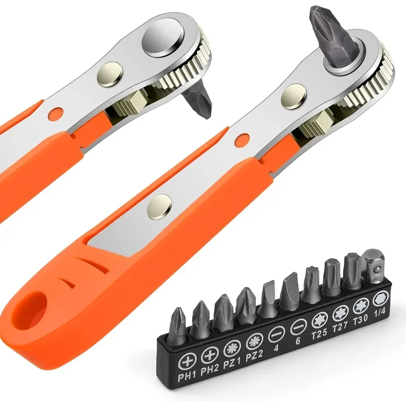 1pc Multi-functional Ratchet Screwdriver Set-CR-V Steel, Magnetic., High Torque, Ergonomic Non-slip. for Home Repairs,