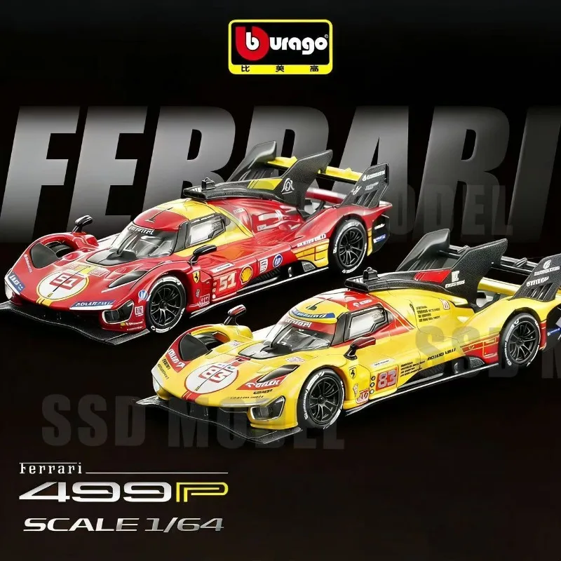 

New Bburago 1/64 Ferrari 499P Le Mans Champion Racing Car Model Ideal for Collectors and a Perfect Gift
