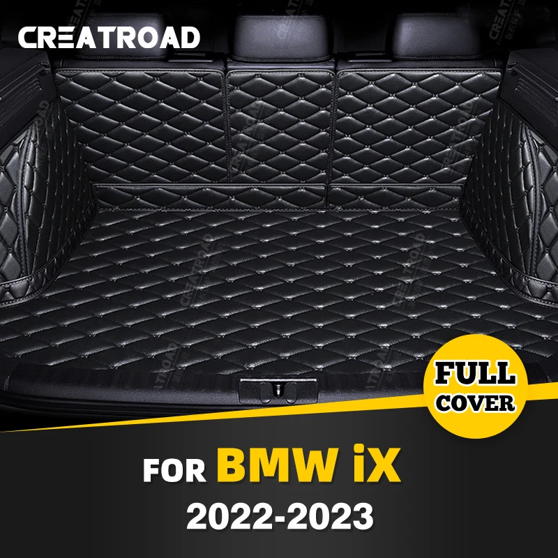 

Auto Full Coverage Trunk Mat For BMW iX 2022 2023 Leather Car Boot Cover Pad Cargo Liner Interior Protector Accessories