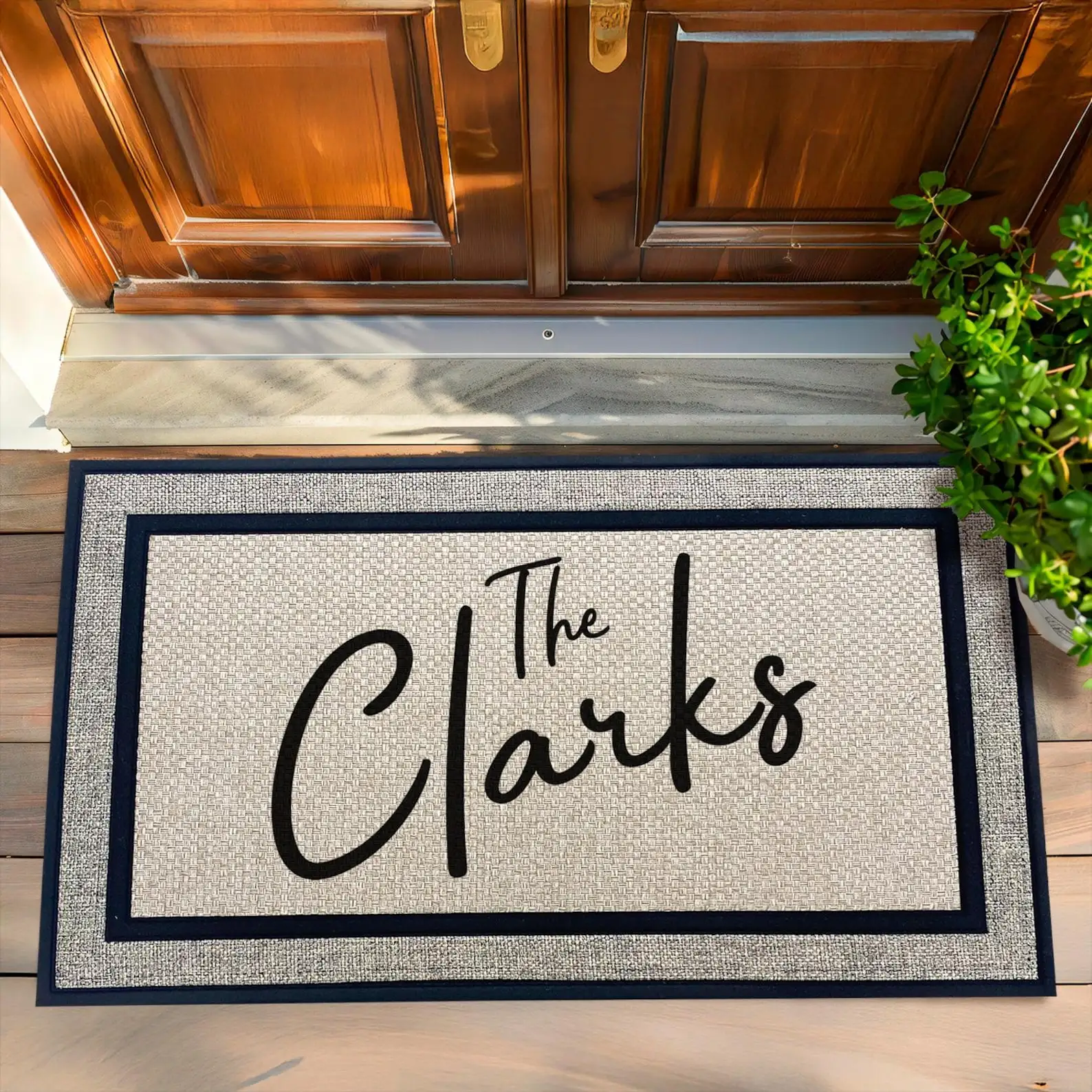 Personalized Family Name Doormat Trendy Fashion Modern Outdoor Rubber Welcome Mat Non-slip Super Absorbent Outdoor Hallway Mats