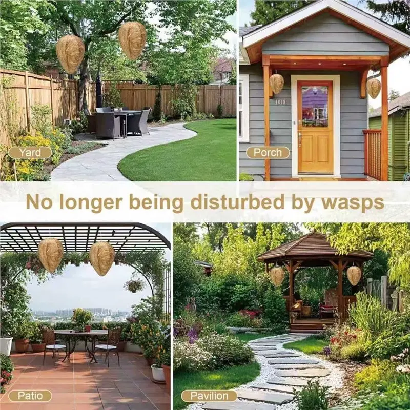 【Price Drop !!】Home For Patio Garden Yard Eaves Outdoor Hanging Fake Wasp Nest Decoy 6-Pack Waterproof