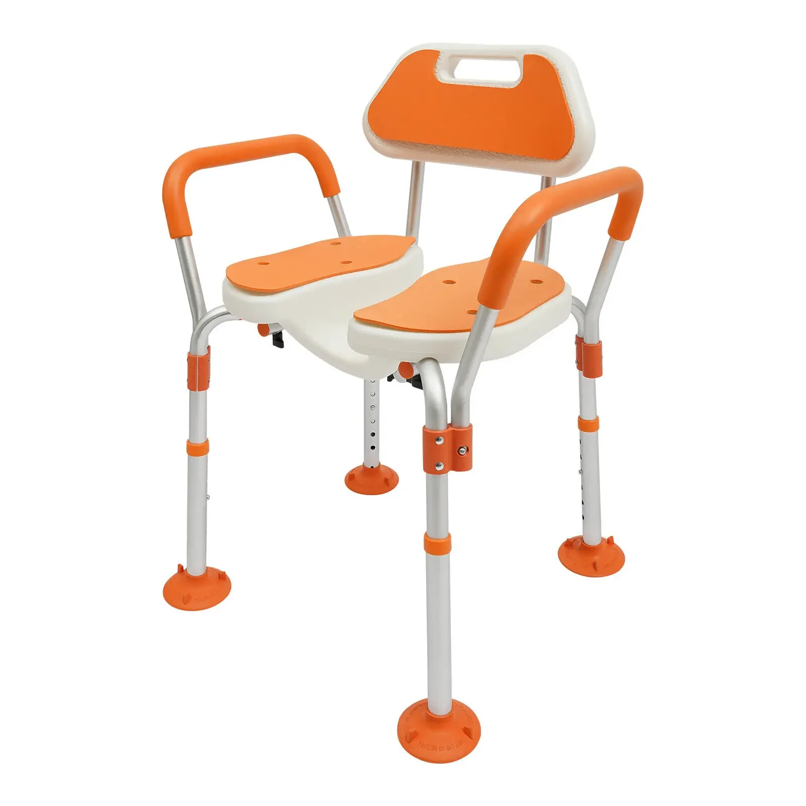 Shower Chair, Height Adjustable Shower Chair with Backrest, Armrests, Bath Chair for Seniors, Pregnant Women, Disabled People