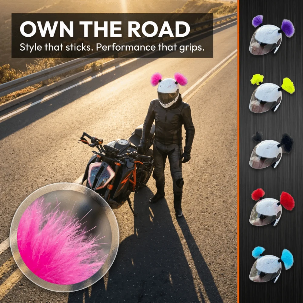 

2Pcs/Set Self-adhesive Motorcycle Helmet Braids Removable Creative Motorcycle Helmet Bun Head Cute 3D