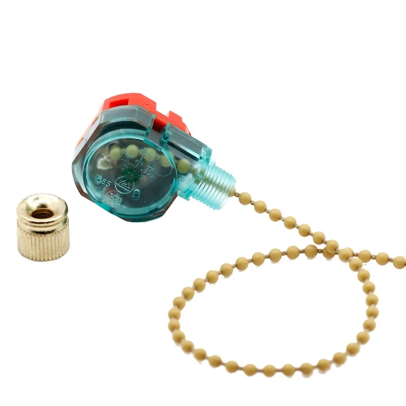 3089TR Green 3A 250VAC 6A 125VAC Ceiling Fan Light Pull Chain  on off  Switch for Fan Light