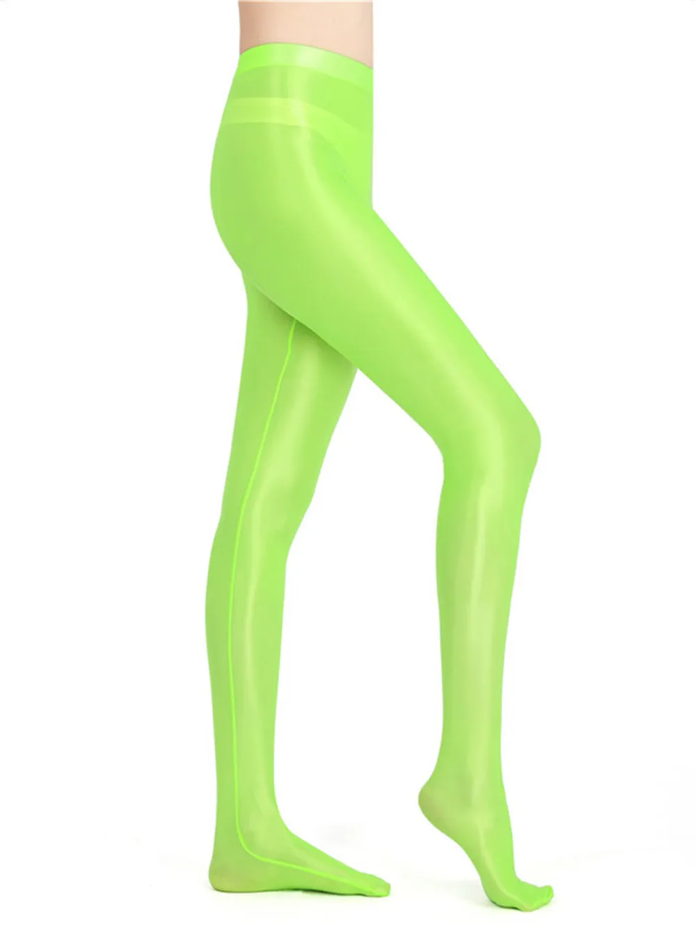 Sexy Women Shiny Pencil Pants Elastic Oil Glossy Tight Smooth See Through Pack Hip Leggings Sheer Seamless Pantyhose Candy Color