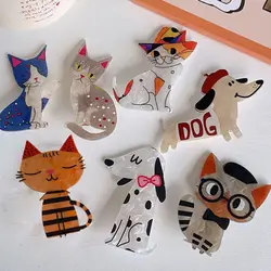 Épingle à cheveux en acrylique de chat animal doux, pince à frange, style coréen, pince à bec de canard de dessin animé, accessoires pour cheveux, pince à cheveux pour enfants