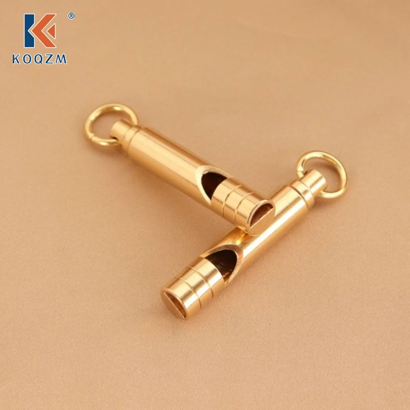 Multifuncional Brass Emergency Survival Whistle, Keychain portátil, ferramentas ao ar livre, Camping, Caminhadas, Treinamento