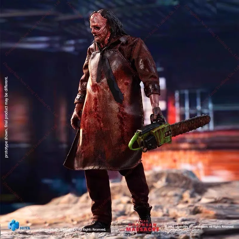 الأصلي HIYA 1/12 Leatherface تكساس بالمنشار مذبحة Leatherface في المخزون أنيمي عمل جمع أرقام نموذج اللعب