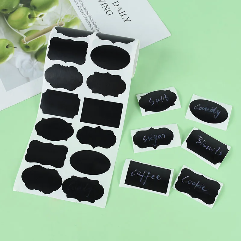 250Pcs/Roll Kitchen Spice Label Jars Bottles Tags Waterproof Blackboard Chalkboard Labels Sticker Household kitchen Supplies