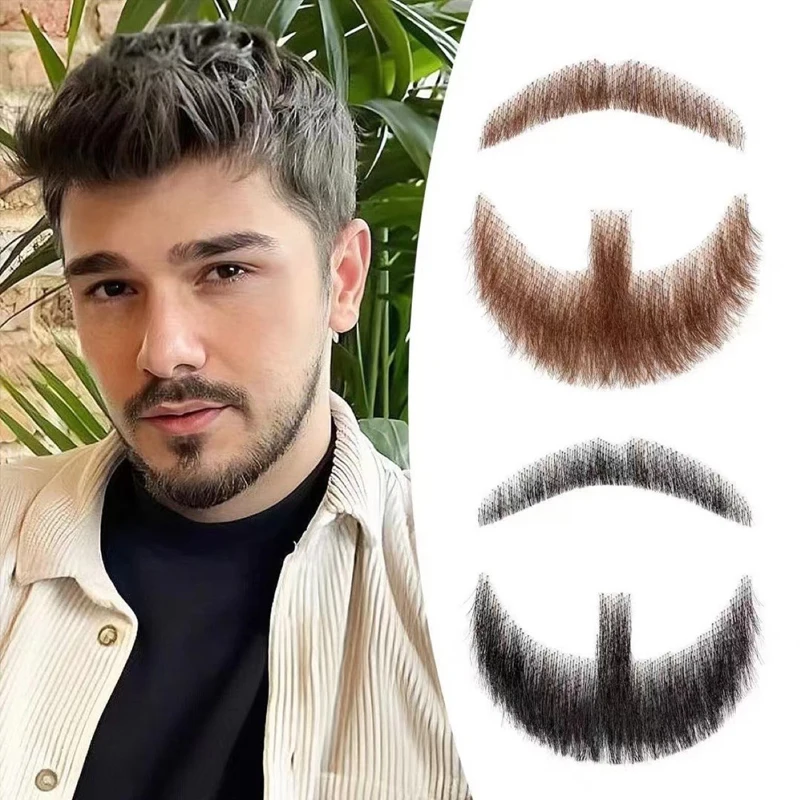 Handmade Human Hair Invisible-Lace Fake Beard product image