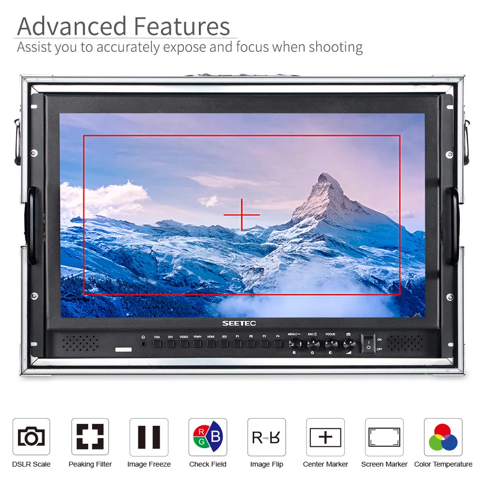 SEETEC P173-9HSD-CO 17.3 Inch IPS 3G HD-SDI 3-color Tally Light Broadcast Monitor with Suitcase Peaking Focus Assist