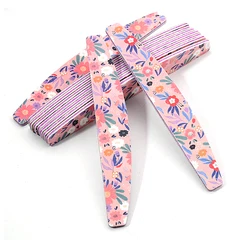 5/10pcs Cute Flower & Grey Double Sided Nail File Colorful Polishing Nail Art Tools Washable 100/180 Grit Manicure Kits