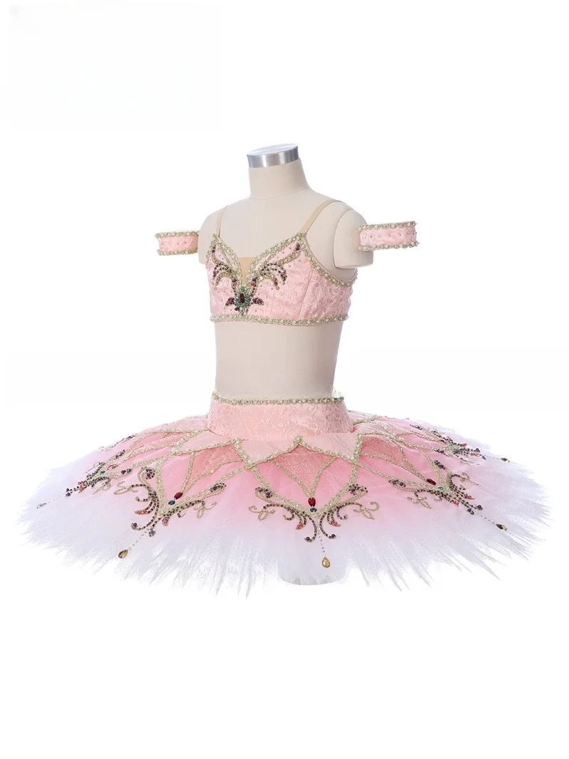 

Tailor-made new ballet pink gradient pirate dancer variation TUTU gauze skirt professional competition dance canopy skirt