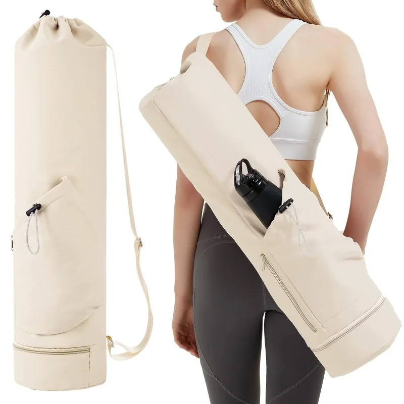 Protable Yoga Mat Holder Sling Lightweight Fitness Mat Carrier for Women Men Adjustable Strap Workout Gym Yoga Bags with Pockets