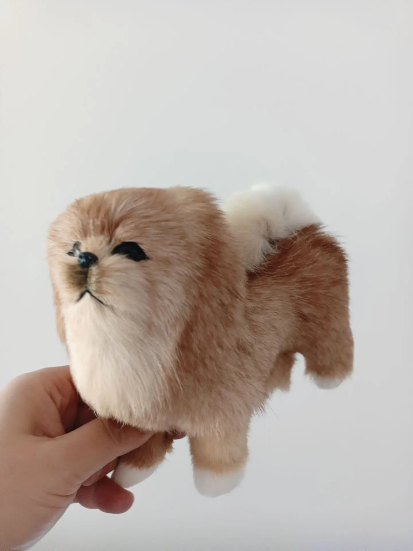 cute simulation dog model plastic&fur Pekingese home decoration gift about 16cm d0522