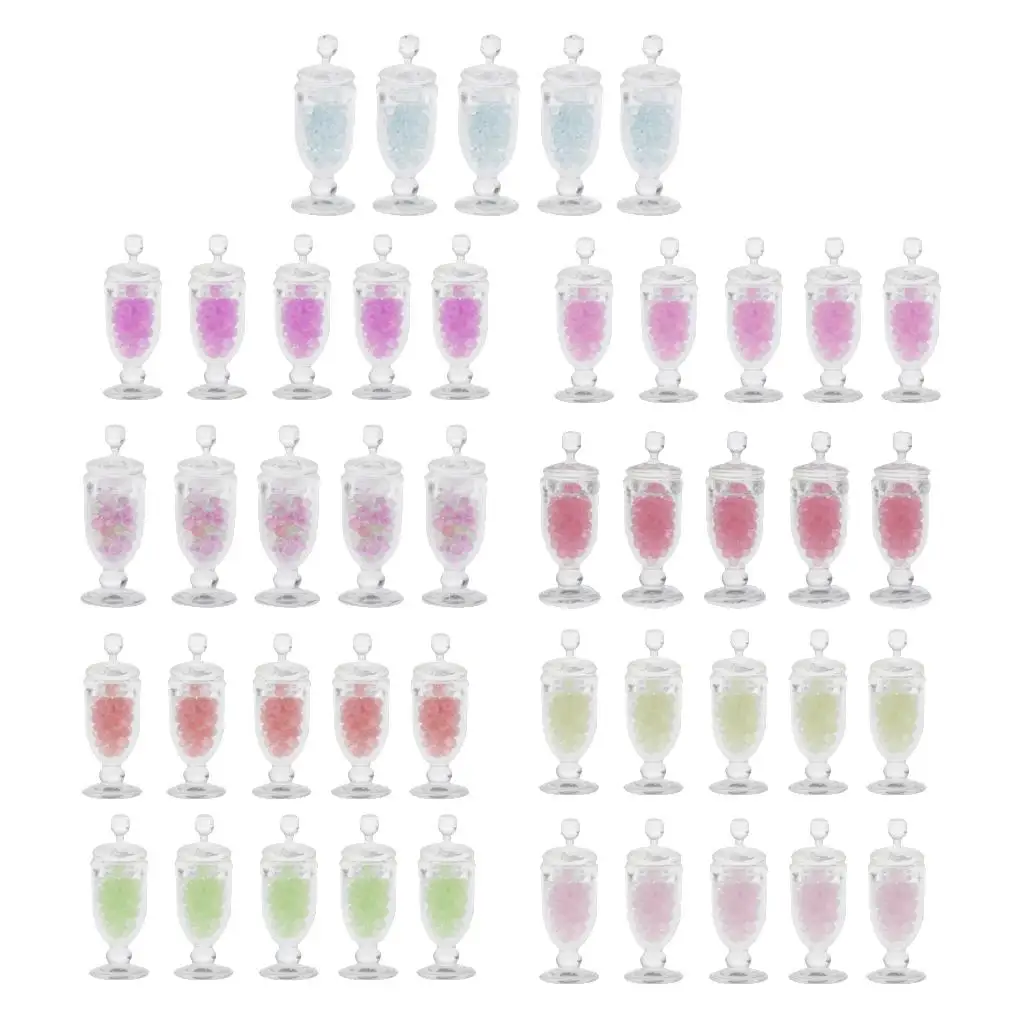 Miniaturowe słoiczki na żywność, plastikowe pojemniki na słodycze do domku dla lalek, akcesoria do mini kuchni, realistyczny mini zestaw zabawek