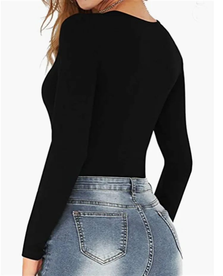 

Bodysuit for Women Tummy Control Waist Shapers Long Sleeve Bodysuits solid color v neck Shapewear One-Piece Slimming Tops