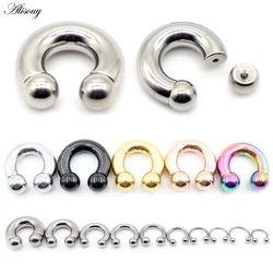 Alisouy 1pc Big Large Size Captive Bead Nose Ring Ear Plug Expander Guauge Male Genital BCR Hoop Earring Piercing Body Jewelry