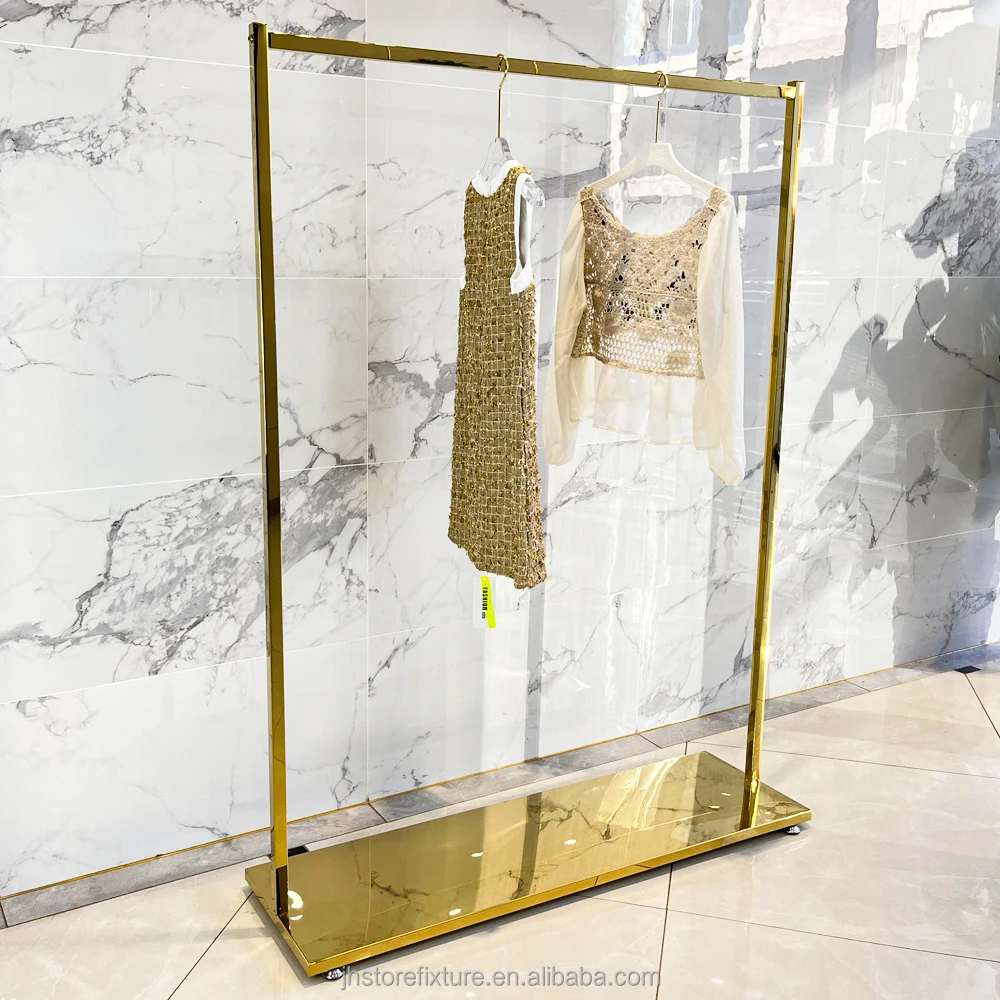 Custom.Custom .Custom.Customization Stainless Steel Shiny Gold Horizontal Hanging Retail Shoe Shelving Display Racks Clothes