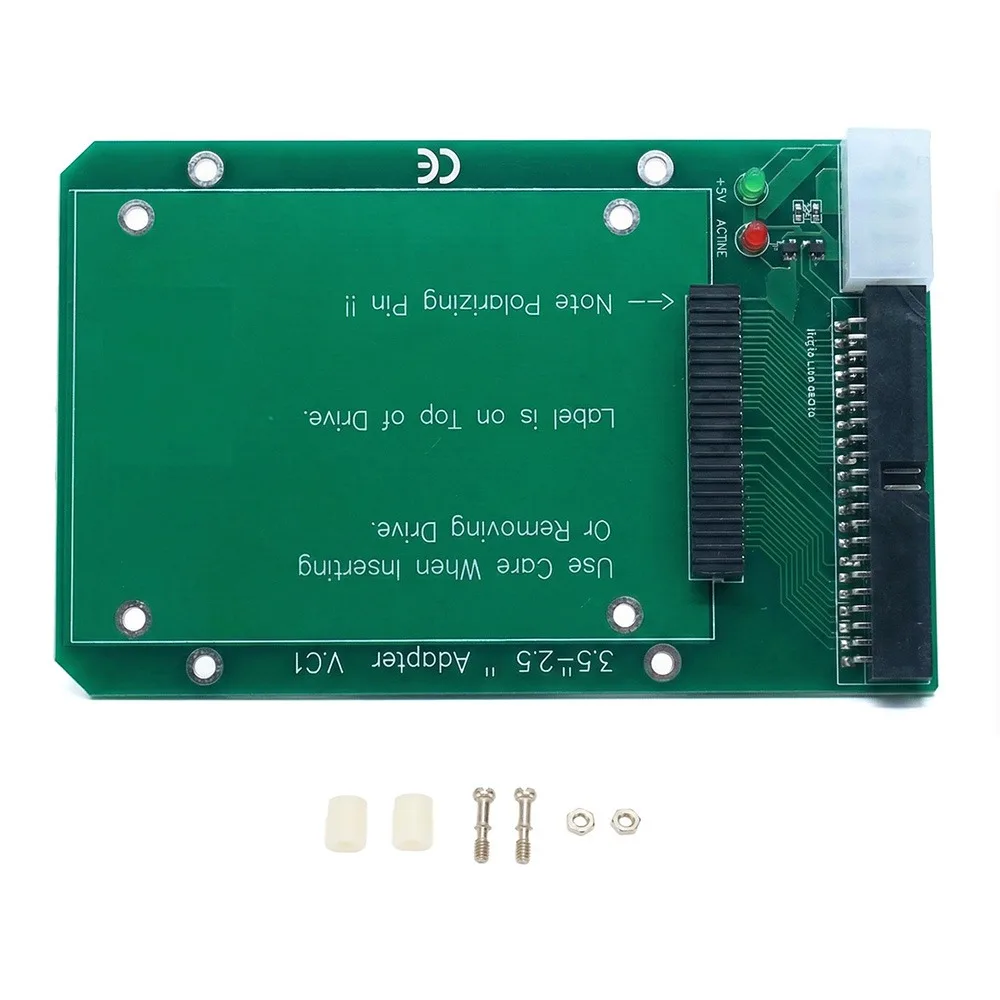 Durable 44Pin IDE IDE Converter Card 2.5in To 3.5in Green SATAs HDD Adapter IDE Adapter Laptop