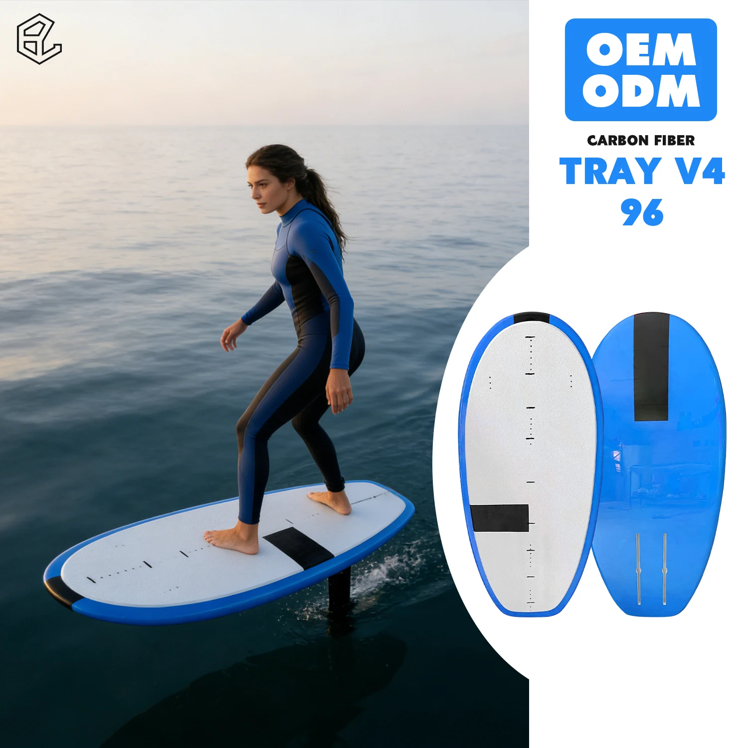 MS2026 Tray V4 Carbon Foilboard 96 Carbon Fin Water play Surfing Skiing Hydrofoil Board Surf Wind for Surf Pumping Kite Surfboar