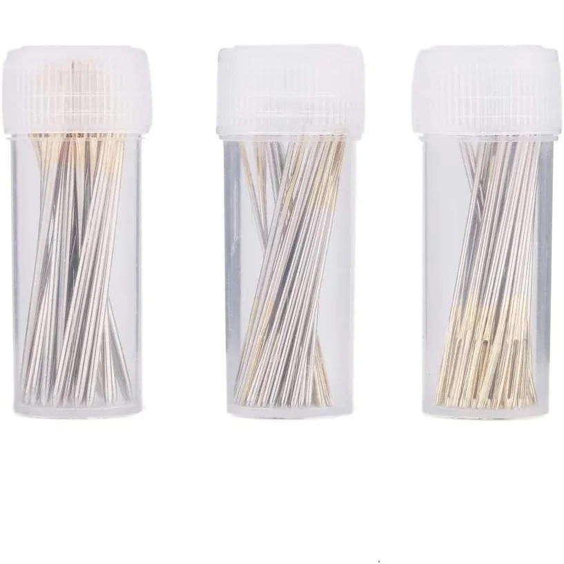 30Pcs Hand Stitching Needles With 1pcs Metal Threader Large Eye Sewing Needles for Cross Stitch Tools DIY Golden Color