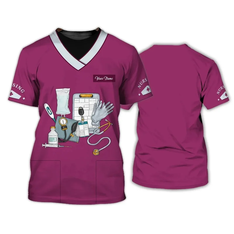 1 Piece Custom Your Picture  Summer Mens T Shirt Nursing Tools Pesonalized 3D Printed Unisex Tshirt Nurse Tshirts Medical Scrubs