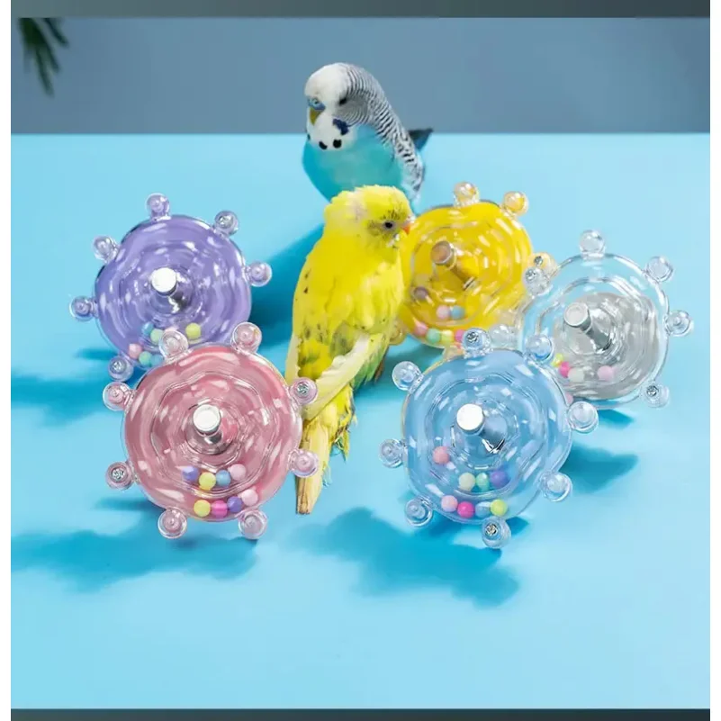 Interactive Parrot Toy Bird Cage Toy for Parrots Rotating Treat Dispenser,  for Mental Stimulation and Entertainment
